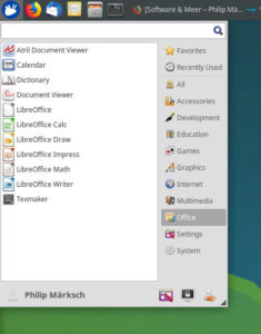 Das Xubuntu-Startmenü erinnert sehr an alte Windows-Zeiten